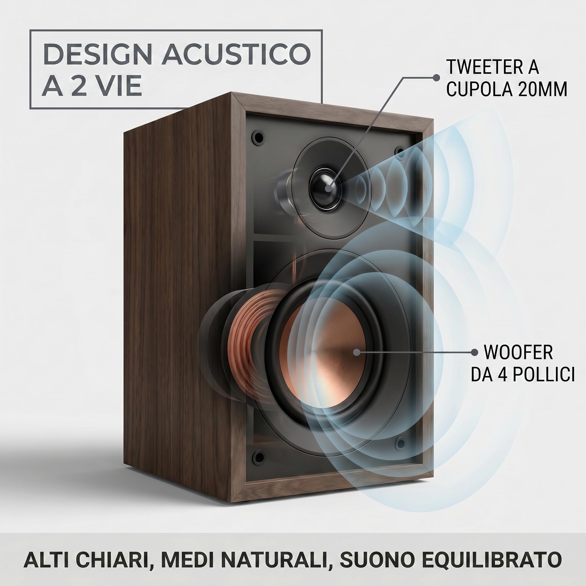 HiVi-Swans Oasis - Altoparlanti passivi a 2 vie, da scaffale, per stereo desktop o audio surround home theater