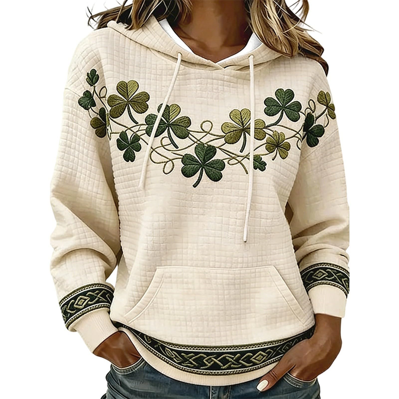 Sweat à capuche oversize en polaire douce pour fêter la Saint-Patrick entre amis - 5