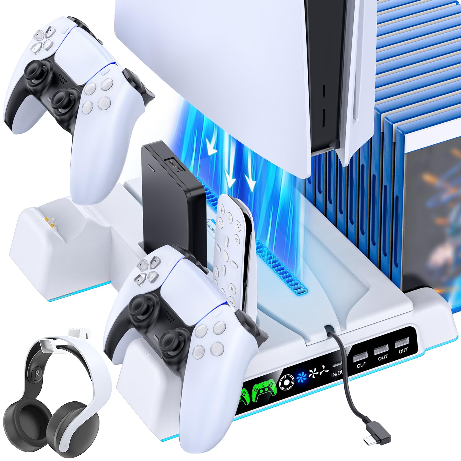 Amazon.co.jp: 初期型PS5/PS5 Pro/PS5 Slim対応 縦置きスタンド 充電
