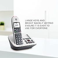 Vista 4 de Teléfono inalámbrico Motorola CD5011 con contestador automático y 1 auricular DECT 6.0, botones grandes, pantalla retroiluminada grande, aumento