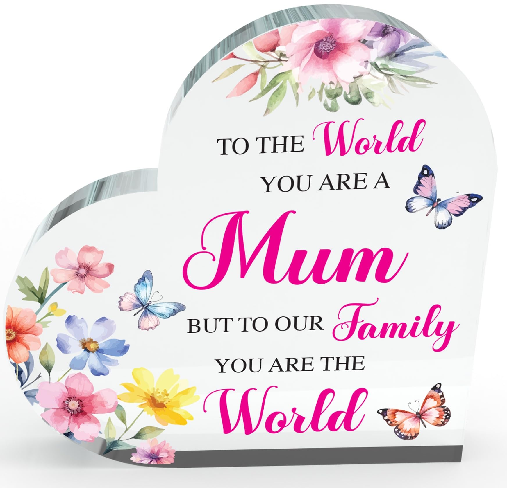 Mothers Day Gifts Personalised For Mum Birthday Photo Frame Present From Daughter and Son Acrylic Plaque Sign