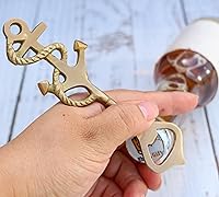 Vista 8 de Ebros Gift Anclaje náutico rústico vintage de latón macizo con cuerda, tapa para botella de cerveza de soda, abrebotellas de cerveza de 5 pulgadas