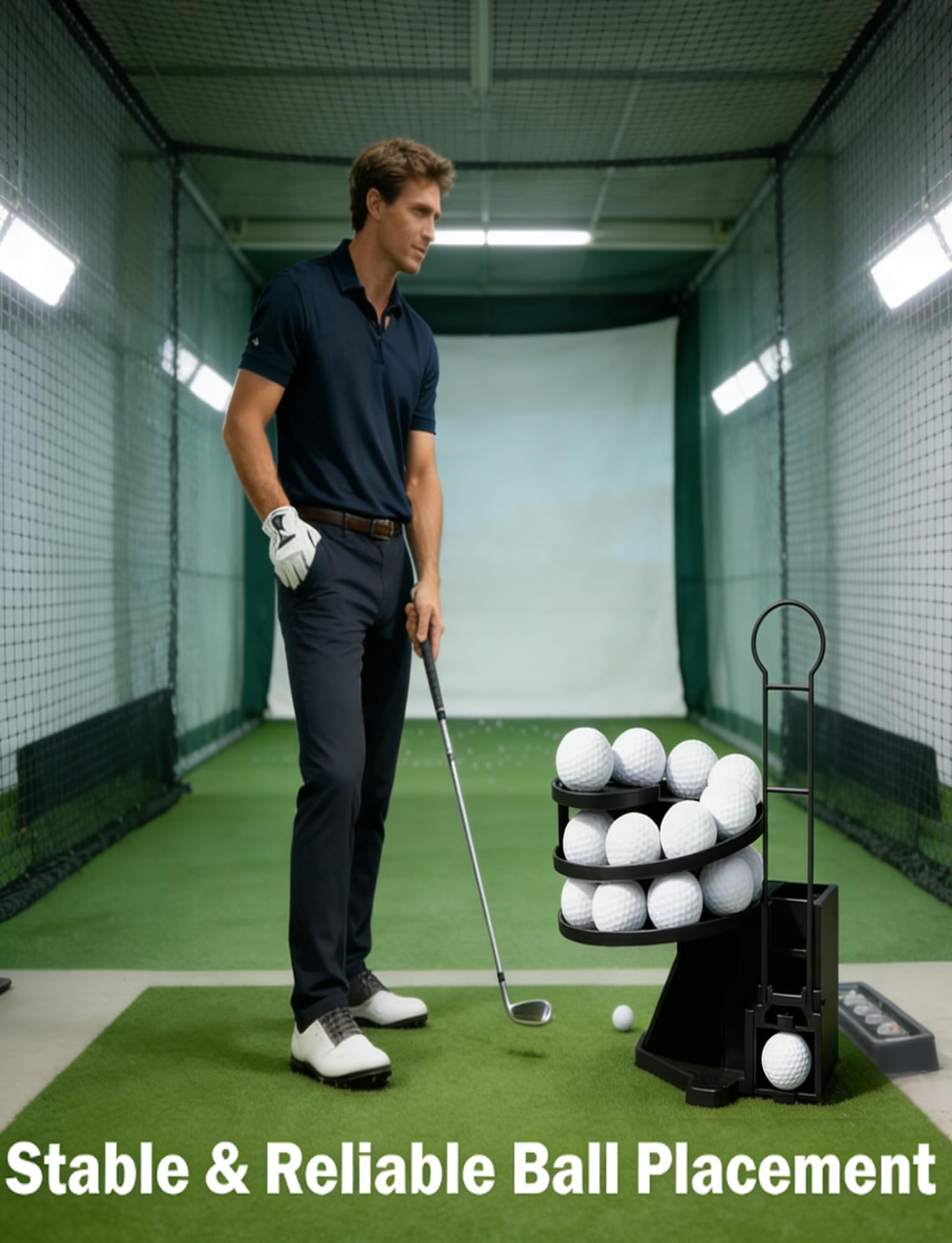 Automatyczny dozownik piłek golfowych, pojemność 25 piłek, przenośna wyrzutnia golfowa do treningu wewnątrz i na zewnątrz