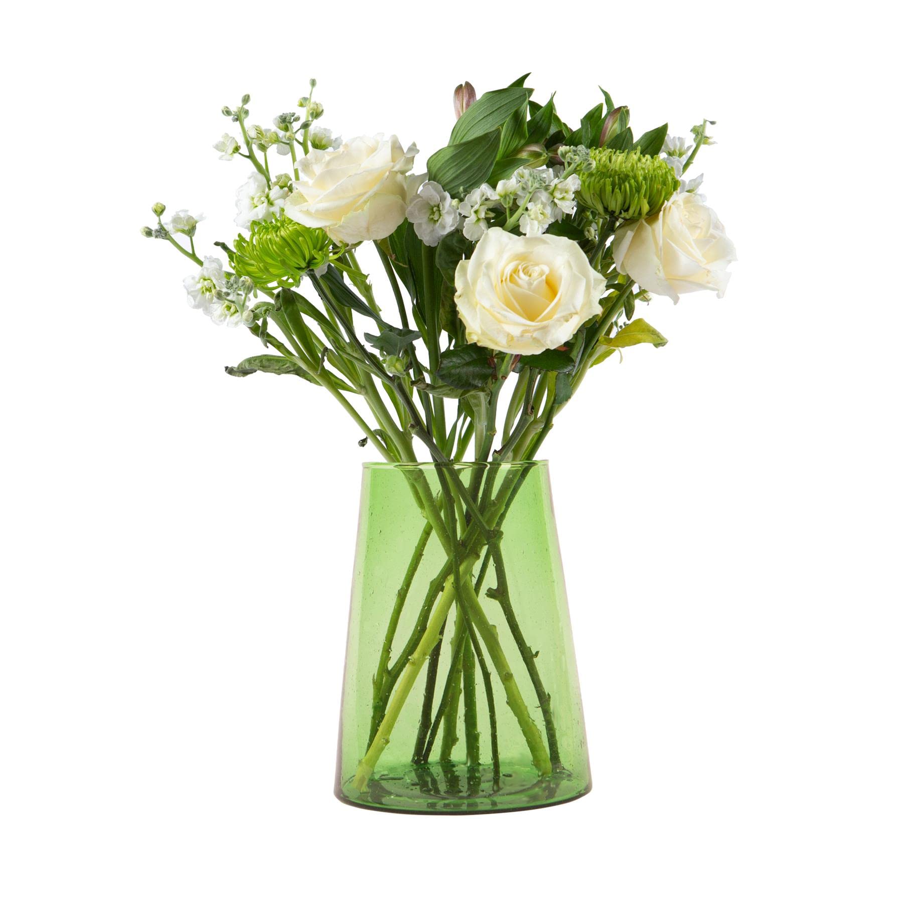 Nicola Spring Jebel Recycled Glass Large VaseWide Table Center Piece3.5LGreen from B&Q
