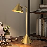Vista 1 de Metal Desk Lamp, 3000k Soft Light Modern Desk Lamp with Dimmer Switch, Adjustable Lighting with Swivel Arm Reading Lamp for Bedside Table, Office