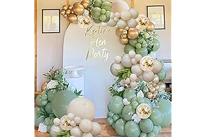 Sage Green Gold Balloons Garland Kit for Parties