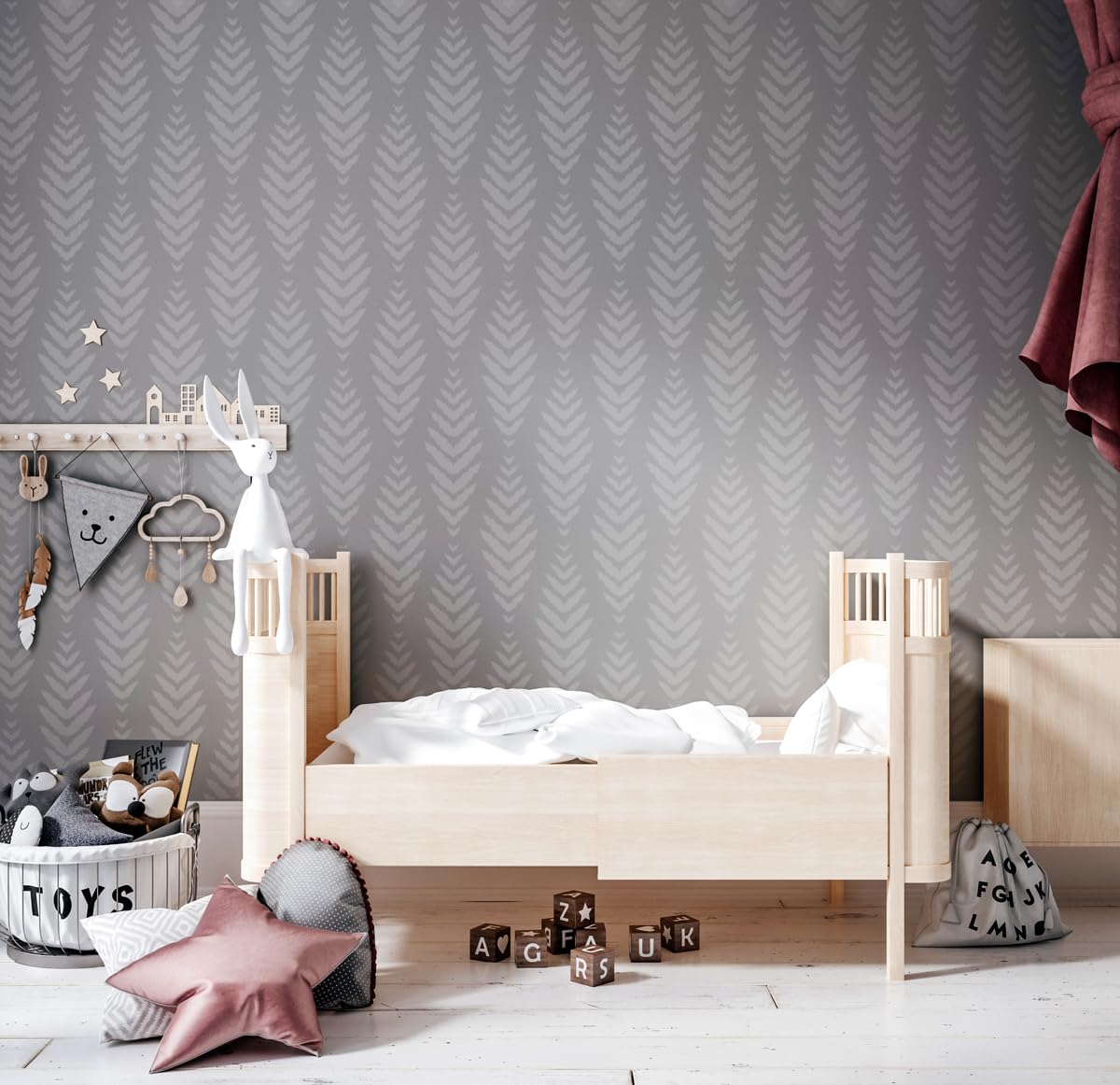 Pochoir de décoration murale avec plumes bohèmes, grand format (54 x 77 cm) - Peinture sur mesure pour papier peint à l'aide de pochoirs, peinture pour chambre d'enfant et chambre d'enfant, pochoir à