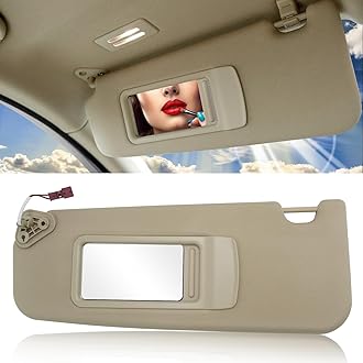 Jaronx Compatible with BMW Sun Visor for 3 Series E90 Sedan E91 Touring 2005-2011/ X1 E84, Left Driver Side Sunvisor Replacement with Mirror for BMW E90/E91/E84, 51167252009 (Beige, Left)
