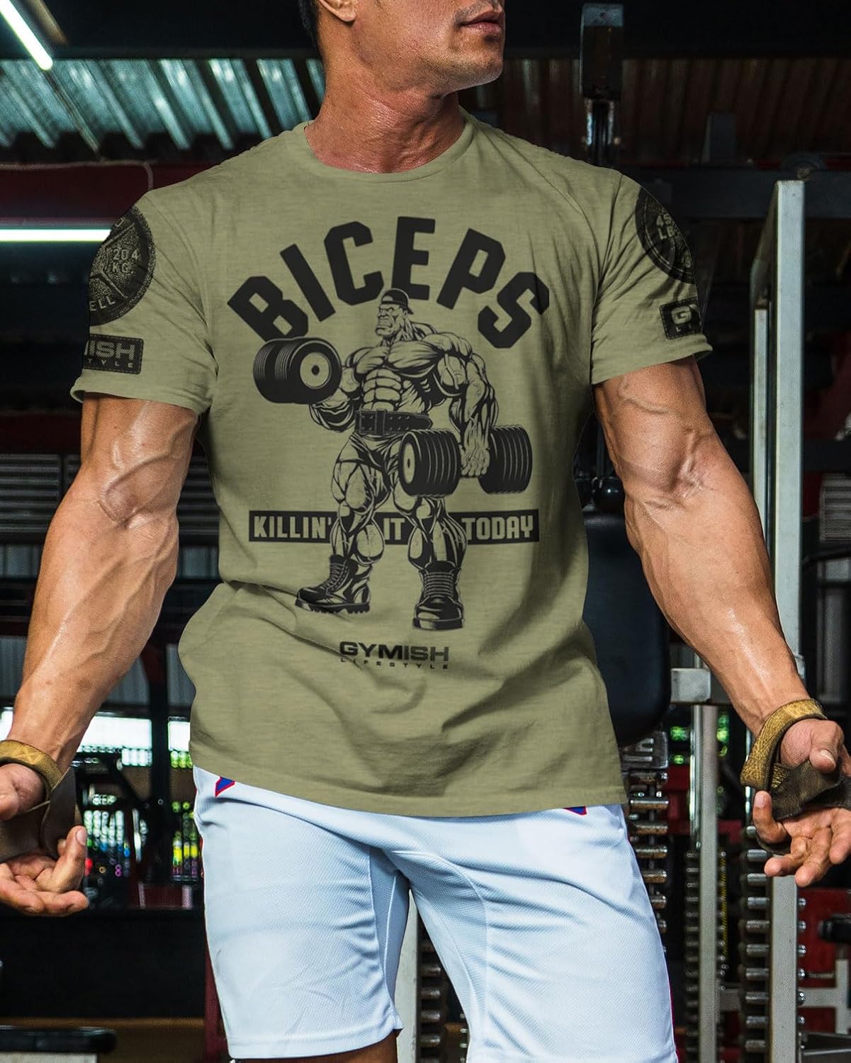 Biceps Killin’ It Today Gym Workout Shirts for Men, Funny Lifting T-Shirt
