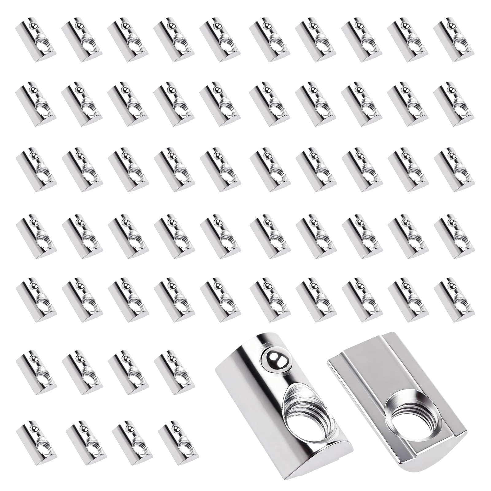 VGOL 50 Dadi Scanalati A T Con Foglio Di Molla Per Profili In Alluminio Serie 4040 Standard Europeo M8 Filettatura Interna 8mm Profondità Scanalatura In Acciaio Al Carbonio