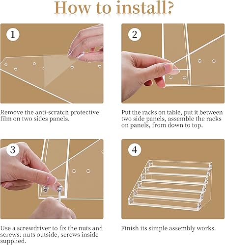 Miniatura 4 de Benbilry Organizador de esmalte de uñas acrílico de 6 niveles, 72 botellas, soporte de aceite esencial, soporte transparente para esmalte de uñas,