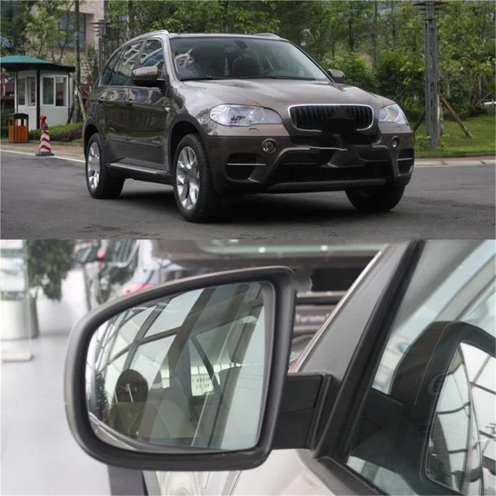 Pour X5 Pour X6 Pour E70 Pour E71 Pour E72 Rétroviseur En Verre Chauffant Voiture Côté Gauche Droit Miroir Rétroviseur Voiture Verre Angle Convexe(Left 4 insert)