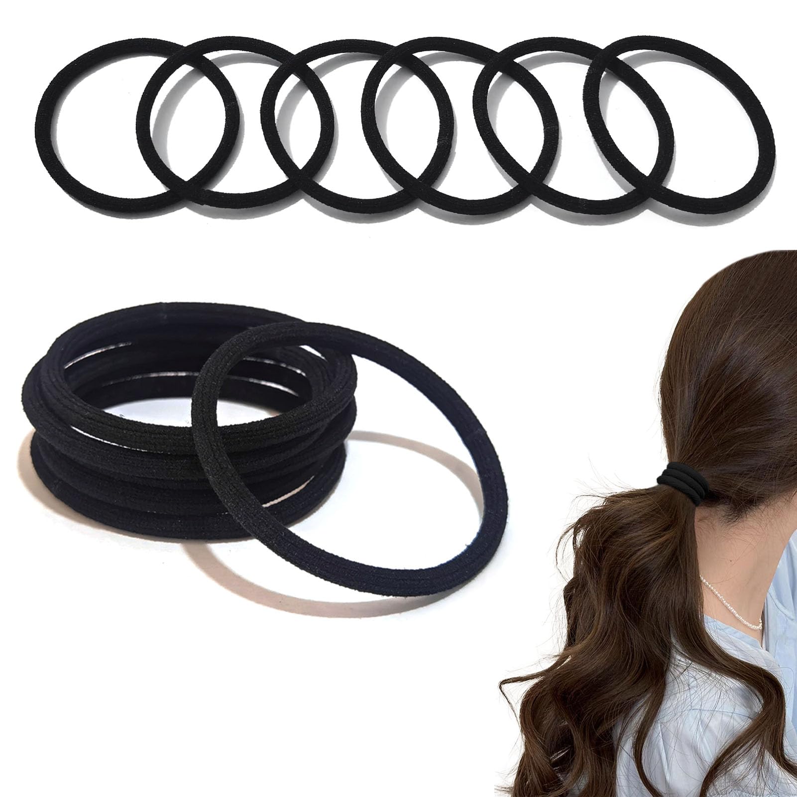 Amazon | Yokosen ヘアゴム 黒 髪ゴム 髪留め ヘアゴム 大人 輪ゴム