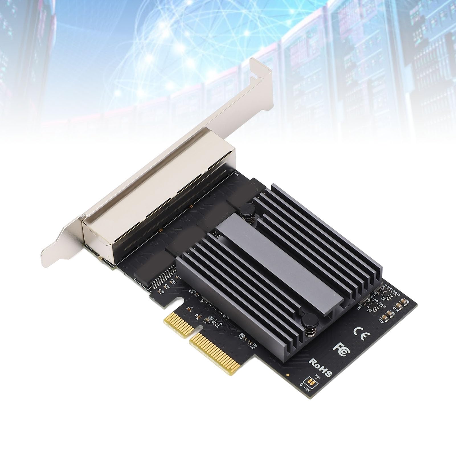 SIXRUN Carte Ethernet Gigabit 4 Ports 2.5G, PCIe X1 I226-V