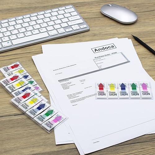 Miniatura 6 de Banderas de mensaje con texto en colores surtidos, 400 páginas en total, banderas de 0.79 x 1.77 pulgadas de ancho, fáciles de publicar, 4