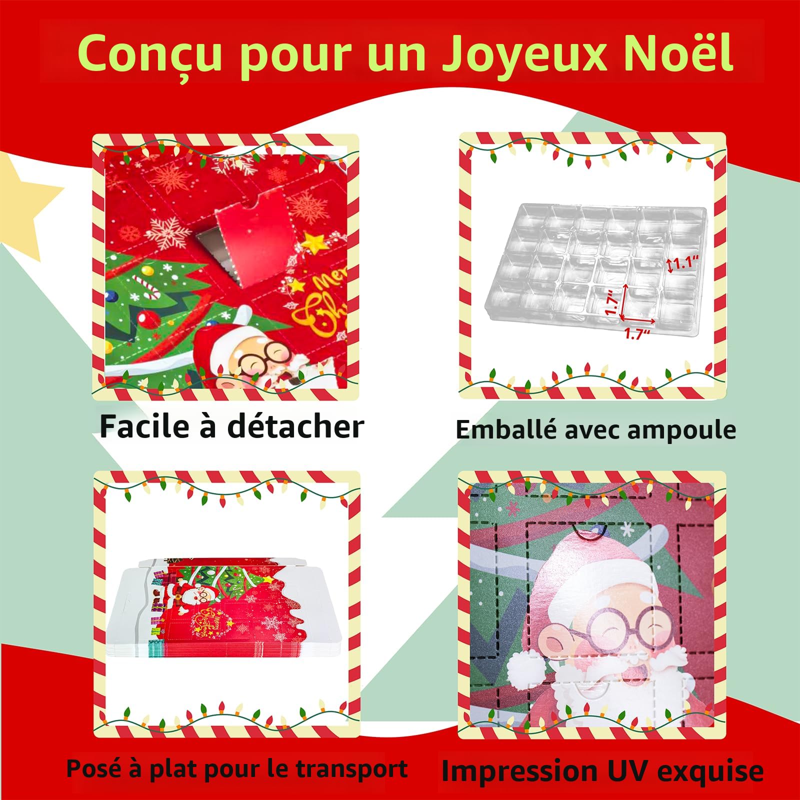 Kesote 24 Pcs Calendrier De L'Avent Vide, Calendrier De L'Avent à