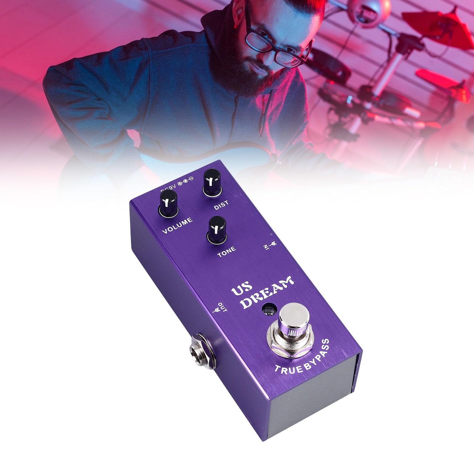 Pédale de loop True Bypass, Keenso Double boucle pour guitare, Effets multiples, Distorsion, Taille compacte, Violet, Idéal pour musiciens, Améliore le son en direct