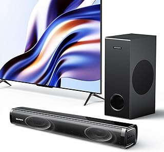 MEVOSTO Sound Bar for TV with Subwoofer, 2.1CH Deep Bass TV Sound Bar with 5.25'' Woofer for TV, PC Gaming, Bass&Treble Ad...