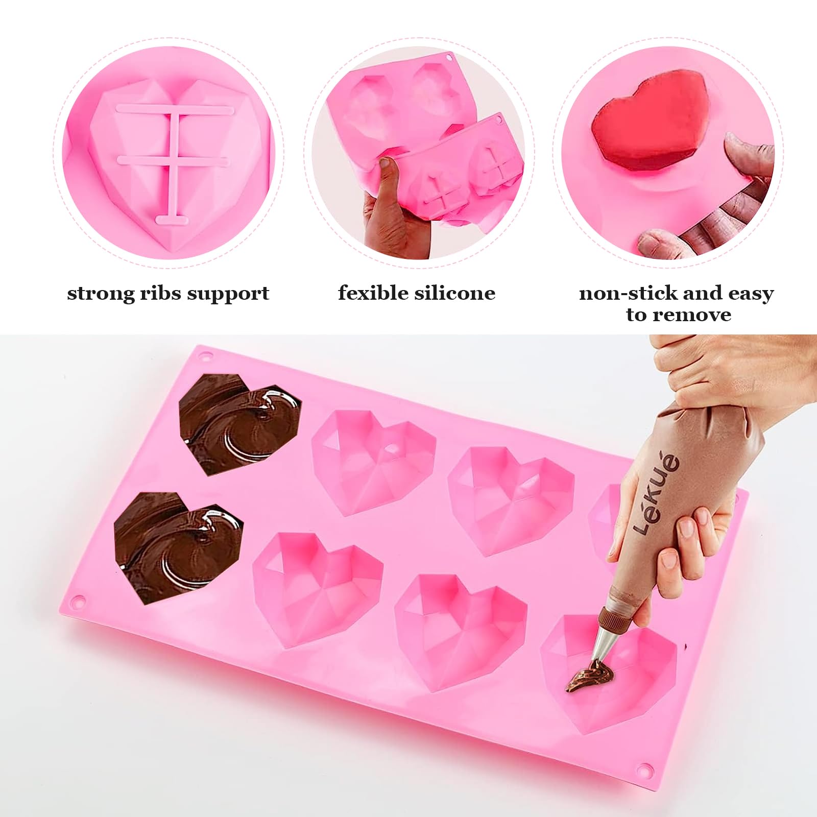 Stampo a forma di cuore in silicone a forma di cuore fatto a mano per sapone fai da te fondente cioccolato caramelle strumento di decorazione Loves cuore stampi in silicone a forma