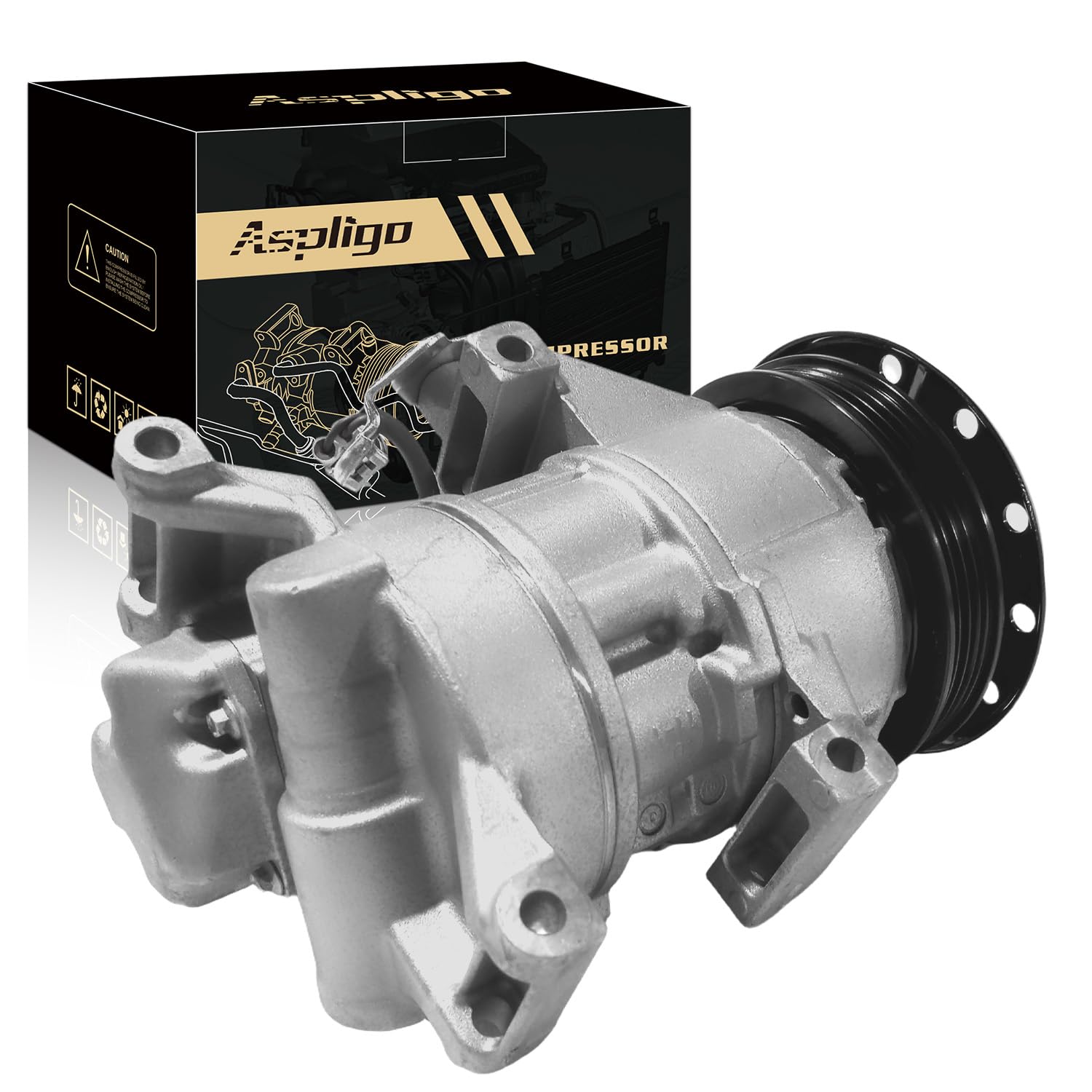 Aspligo Air Conditioner AC Compressor Fits for Scion xA xB 1.5L 2004 2005 2006, with A/C Clutch, CO 11034C AC Compressor, Replaces 4472602331,