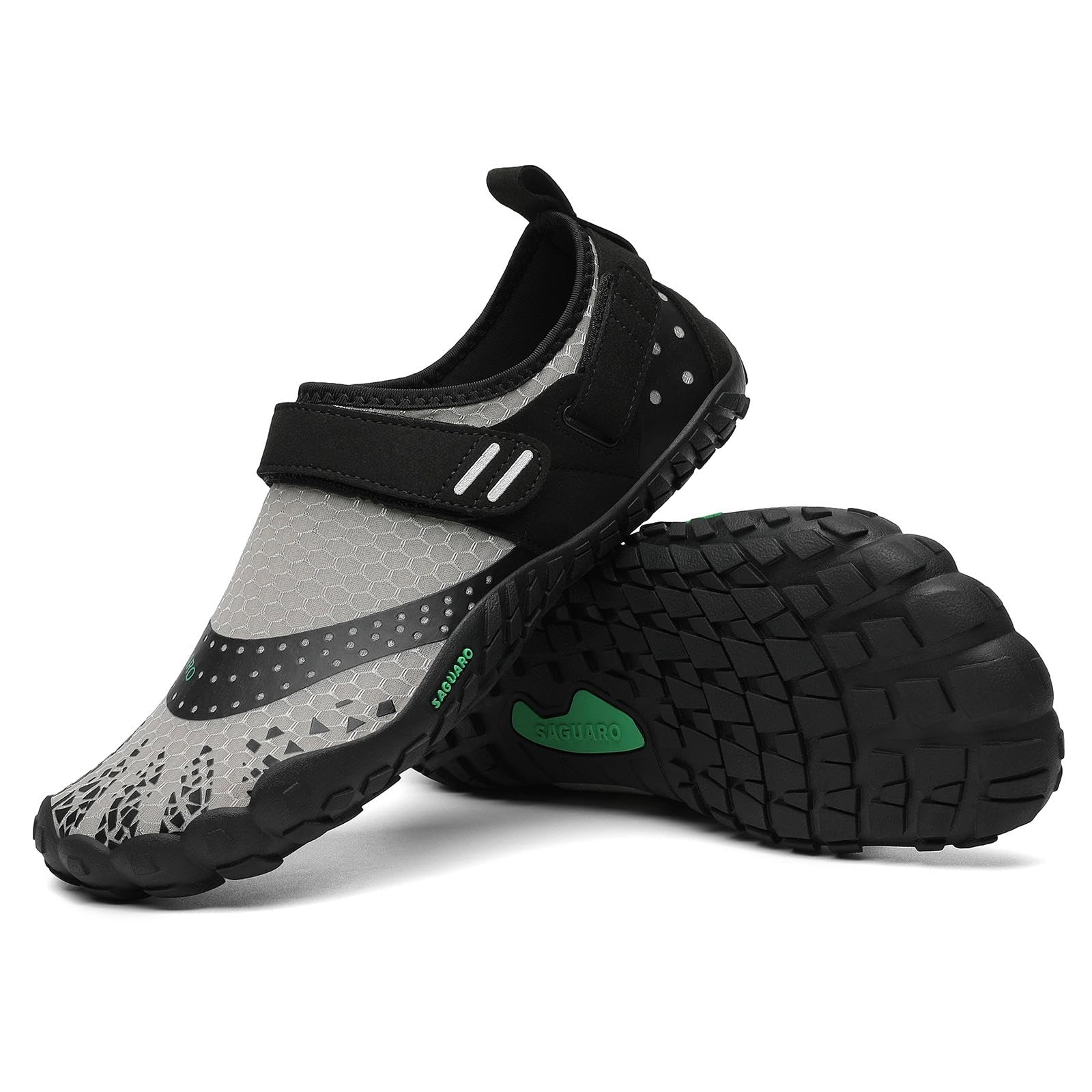 SAGUARO Barefoot Shoes Uomo Donna Scarpe Barefoot - Scarpe Minimaliste Scarpe da Palestra - Traspiranti Scarpe da Scoglio - Punta Larga e Suola a Goccia Zero Nero Fumoso,Gr.35-48 EU