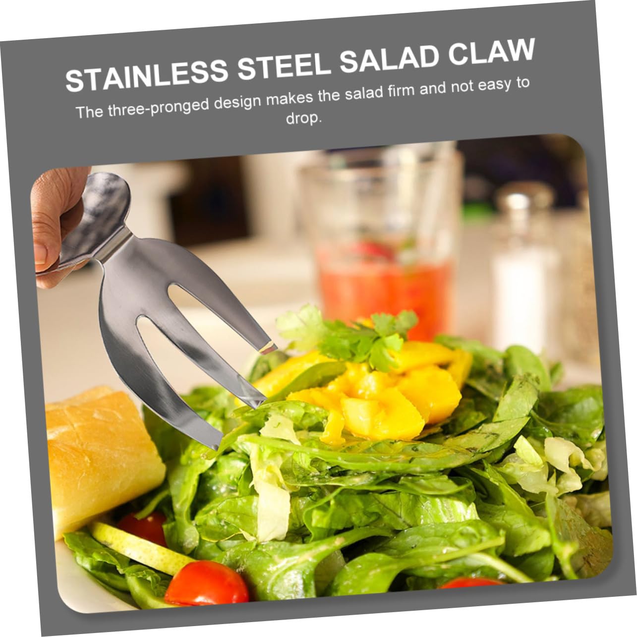 OFFSCH 2 Piece Salad Serving Claw Forks Stainless Steel Salad Tongs Tableware