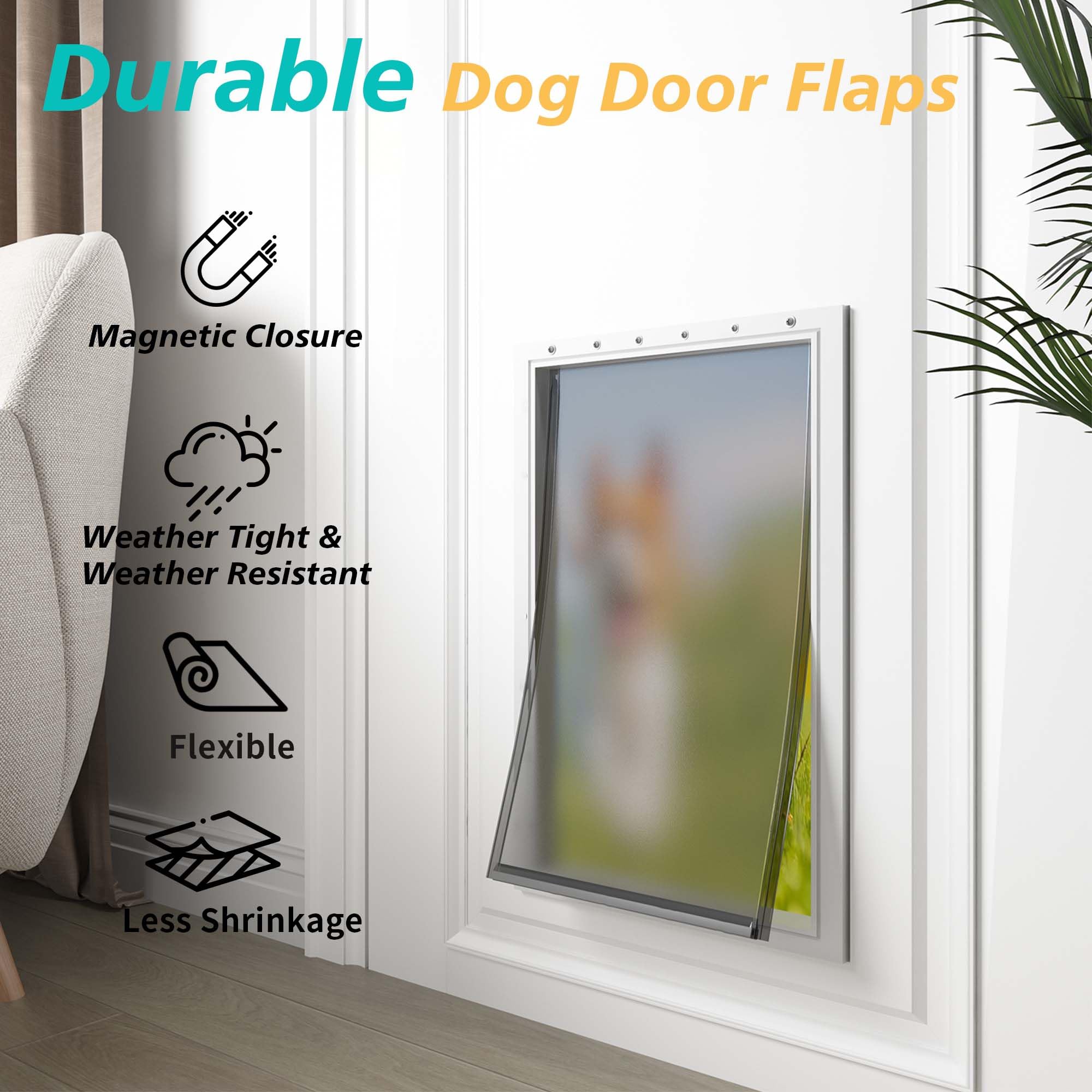 Amazon.co.jp: 特大犬用ドア交換用フラップ2個パック ネジ付き