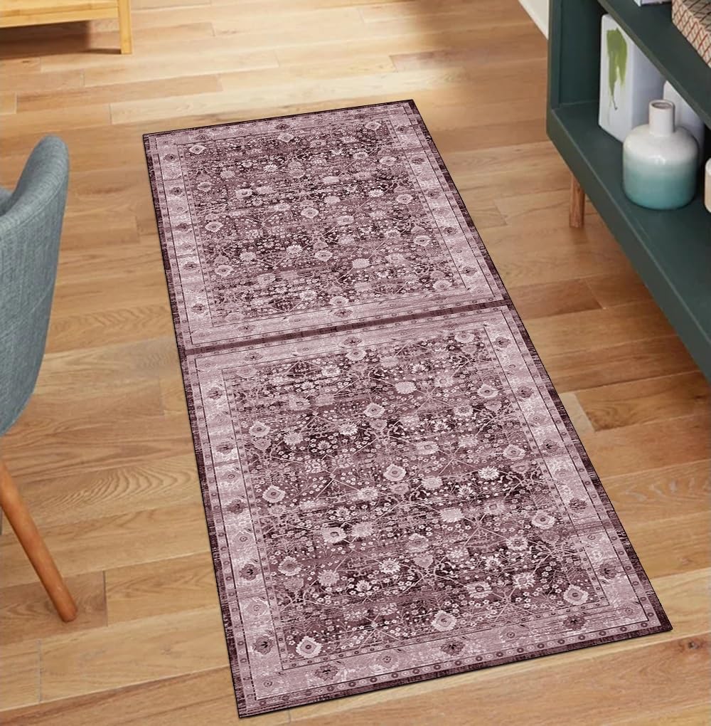 Alfombra lavable vintage con base antideslizante de cocina por metros