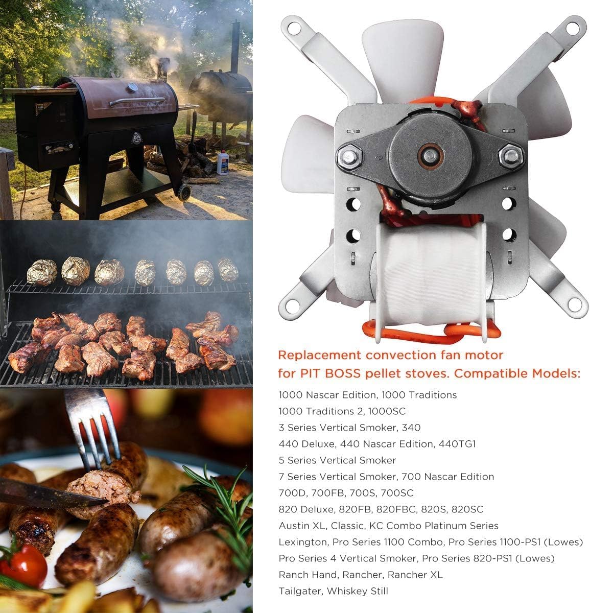 Części zamienne zestaw wentylatorów indukcyjnych do grilla kompatybilny ze wszystkimi akcesoriami do grilla na pellet drzewny Pit Boss/Traeger & Camp Chef