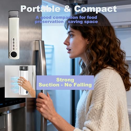 Miniatura 5 de Máquina selladora al vacío de almacenamiento de alimentos, mini sellado recargable 3 en 1 portátil, máquina selladora al vacío de comidas, sellador