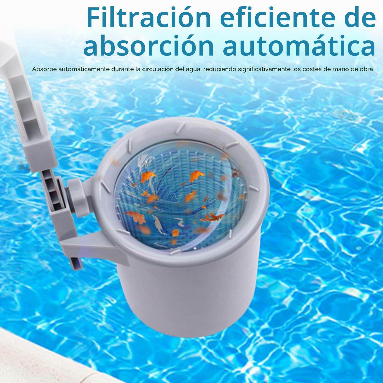 Skimmer de superficie de piscina, Skimmer automático de piscina, Skimmer de pared de piscina con cesta filtrante de superficie de 25.5x15 cm para piscinas inflables, tubo, piscinas de marco metálico