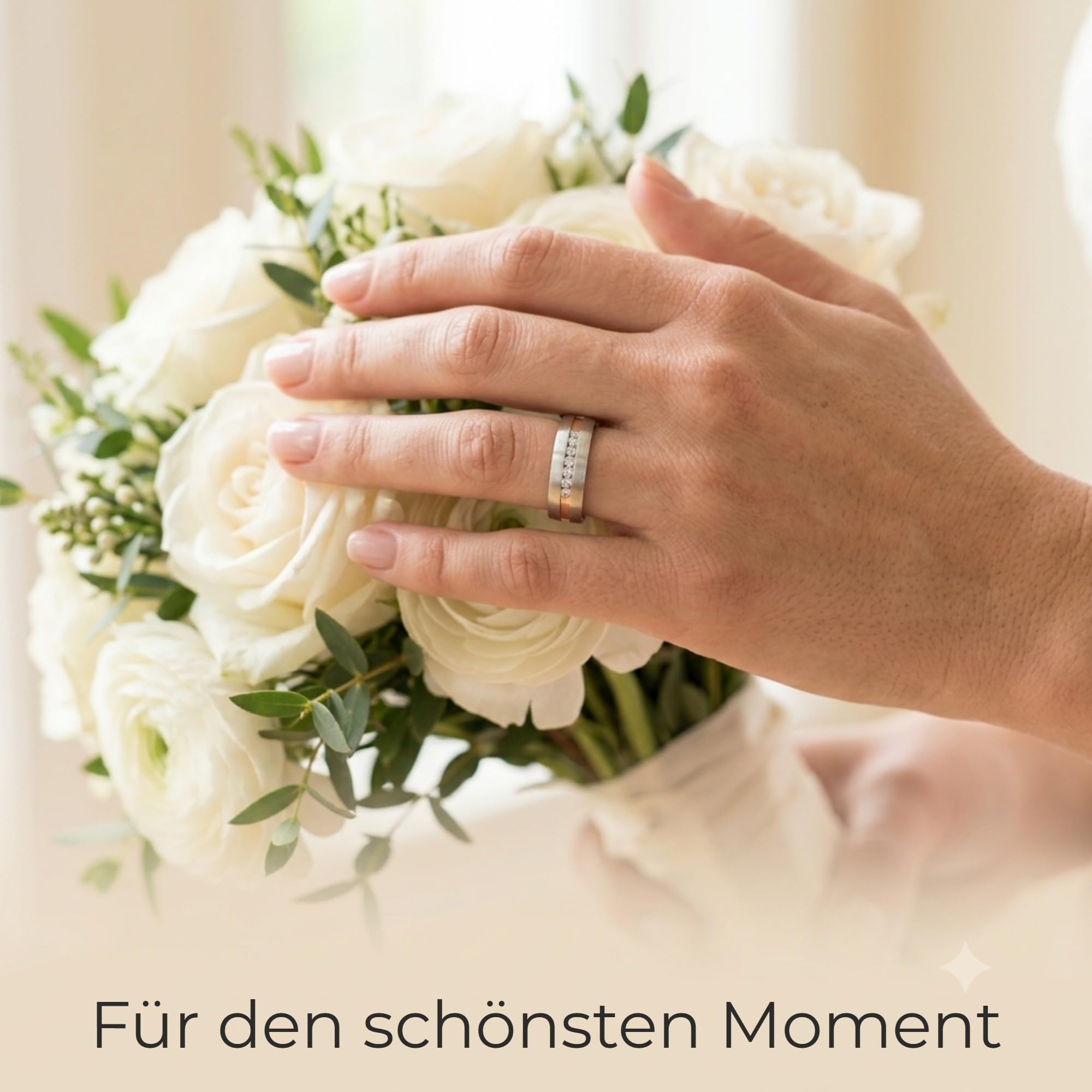 Kolibri Rings 925 Silber Rot Vergoldet | Eheringe Set Paarpreis mit 7 Zirkonia Steine | Partnerringe Längsmatt | Made in Germany + Gratis Gravur & Etui