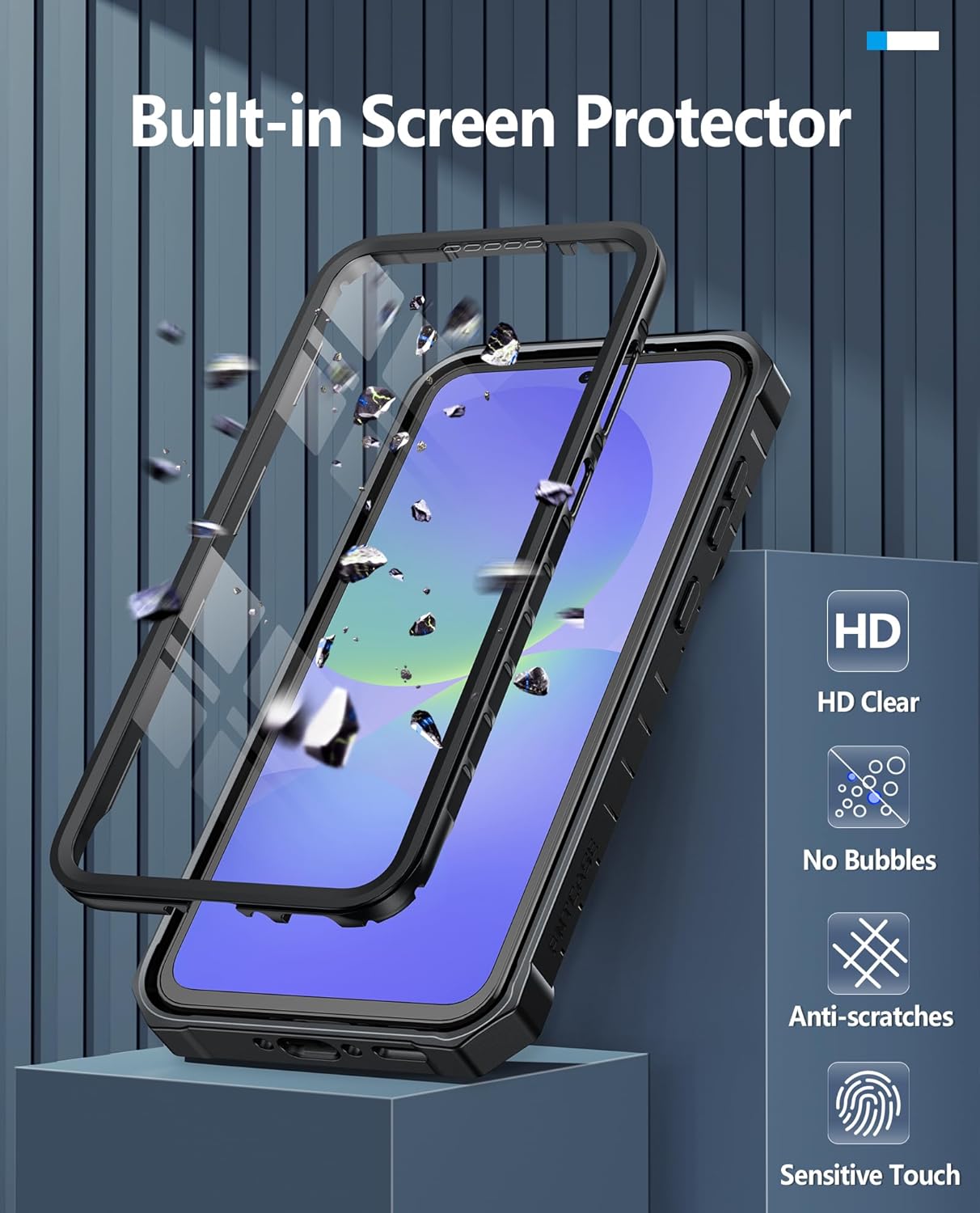 FNTCASE for Samsung Galaxy A36-5G Case: for Galaxy A56-5G Case Military Grade Drop Proof Protection Mobile Cover with Kickstand | Textured Rugged Shockproof TPU | Protective Sturdy Phone Case - Black