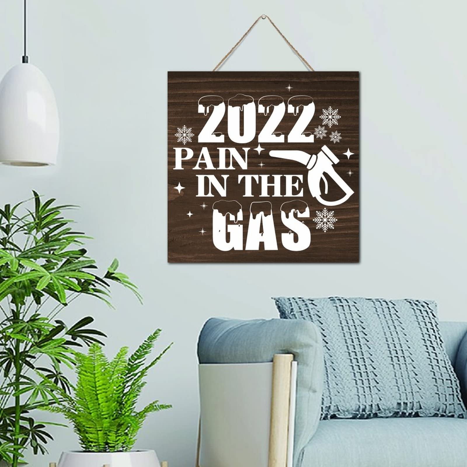 Placa de madera para el dolor en el gas y adorno envejecido cuadrado de doce pulgadas