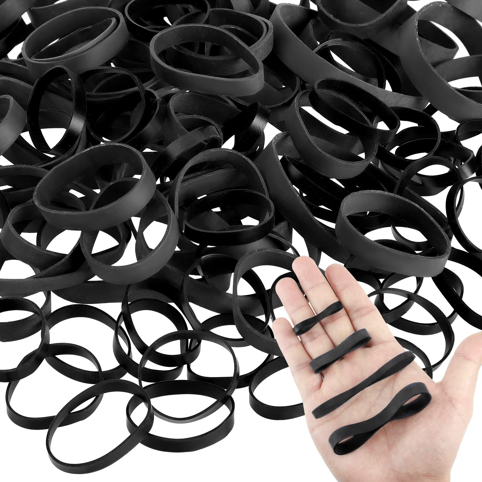 60 Pieces 4 Sizes Tactical Rubber Bands Black Heavy Duty Rubber Bands Thick Outdoor Supplies for Camping Survival Sports Hiking Biking Fixed Item