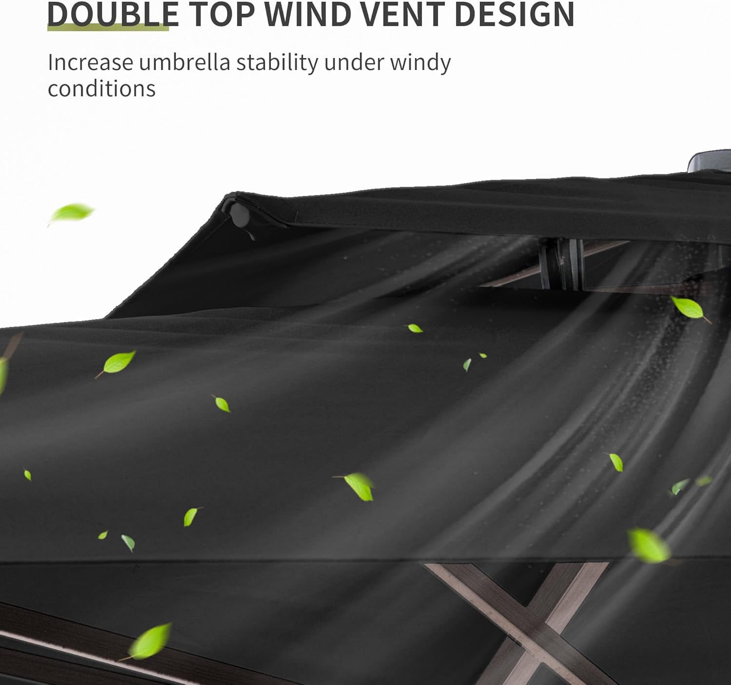 JZAC & QZYD 10 X 13 FT Cantilever Patio Umbrella Outdoor Large Heavy Duty Rectangle Offset Double Top Umbrellas with 360° Rotation for Pool Deck Backyard Garden, Black - Image 7