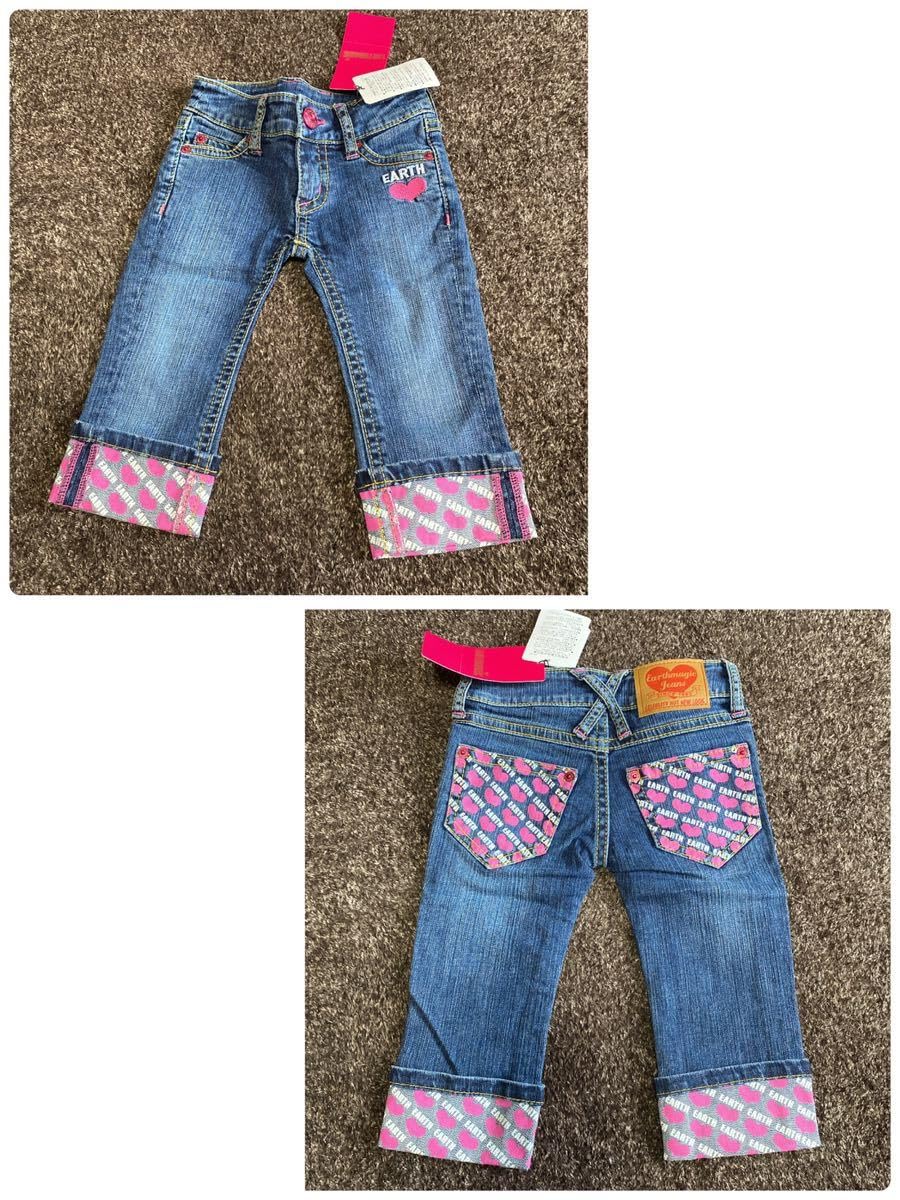 Amazon.co.jp: タグ値札付き アースマジック ハート柄デニムパンツ110  