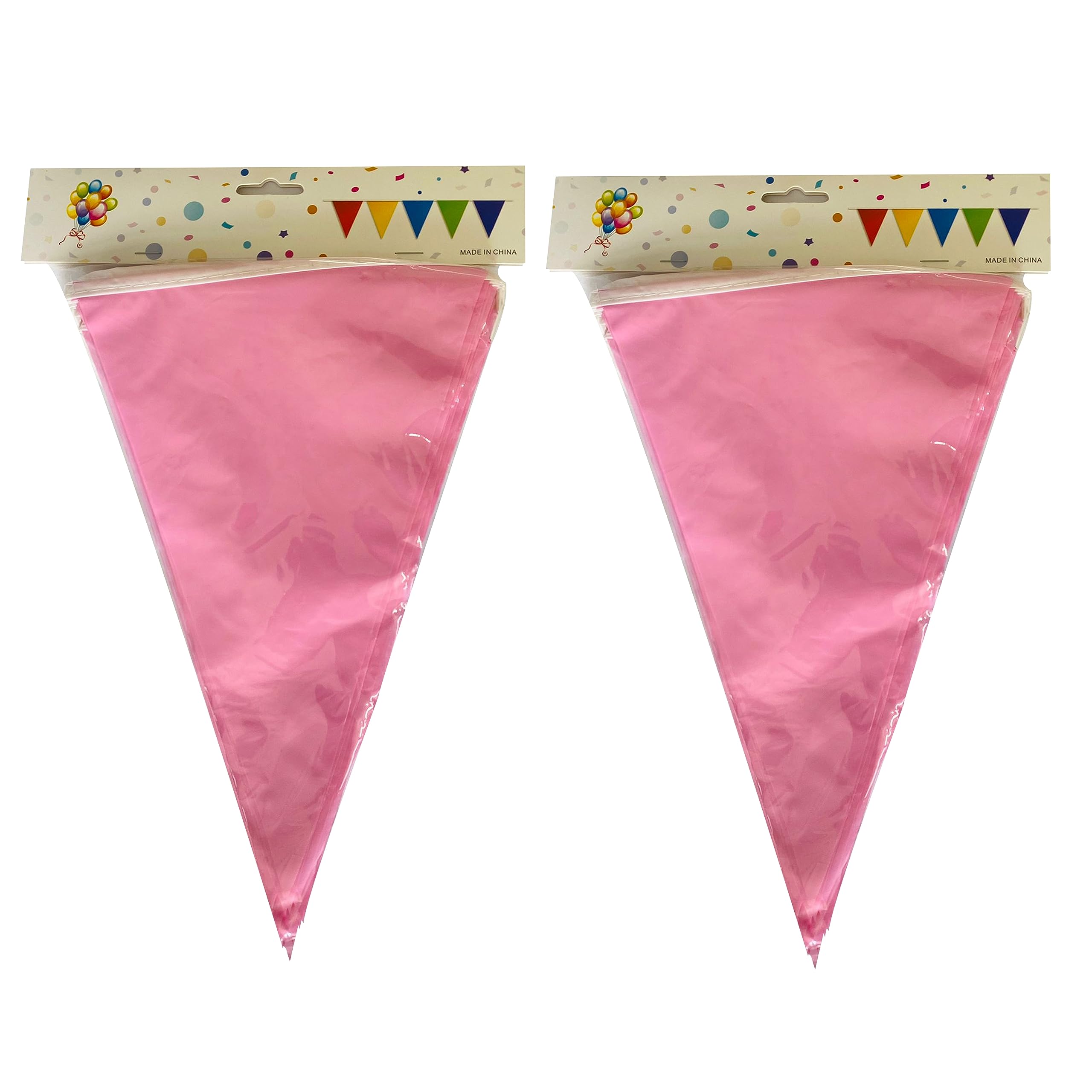 Pink Bunting Banner Triangle Flags Pennant 9m Nylon Bunting Outdoor Waterproof Bunting Garden Party Banners for Baby Shower Birthday Wedding Festival Decorations 4 Pack