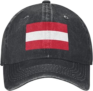 Austria Austrians Classic Flag Baseball Cap Washed Denim Dad Cap Golf Dad Hat Adjustable Trucker Caps for Men Women