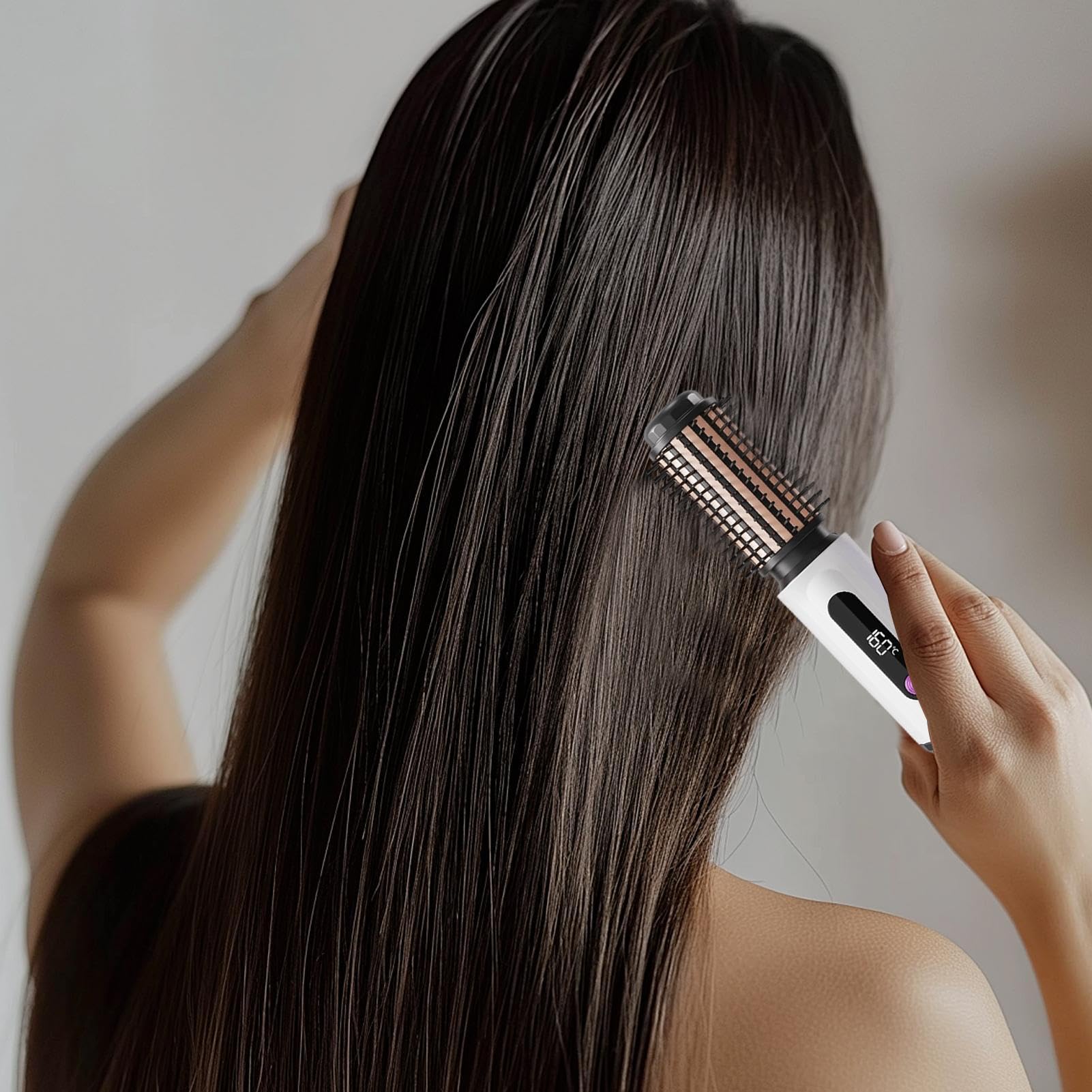 Beheizte Lockenbürste - Ionic Curler Kammstab | 3 Temperaturstufen Lockenbürste für Frauen, Männer, Salon, Föhnfrisur, Look, Weniger Frizz, Glanzsteigerung, Weniger Schäden, Styling, Haarpflege