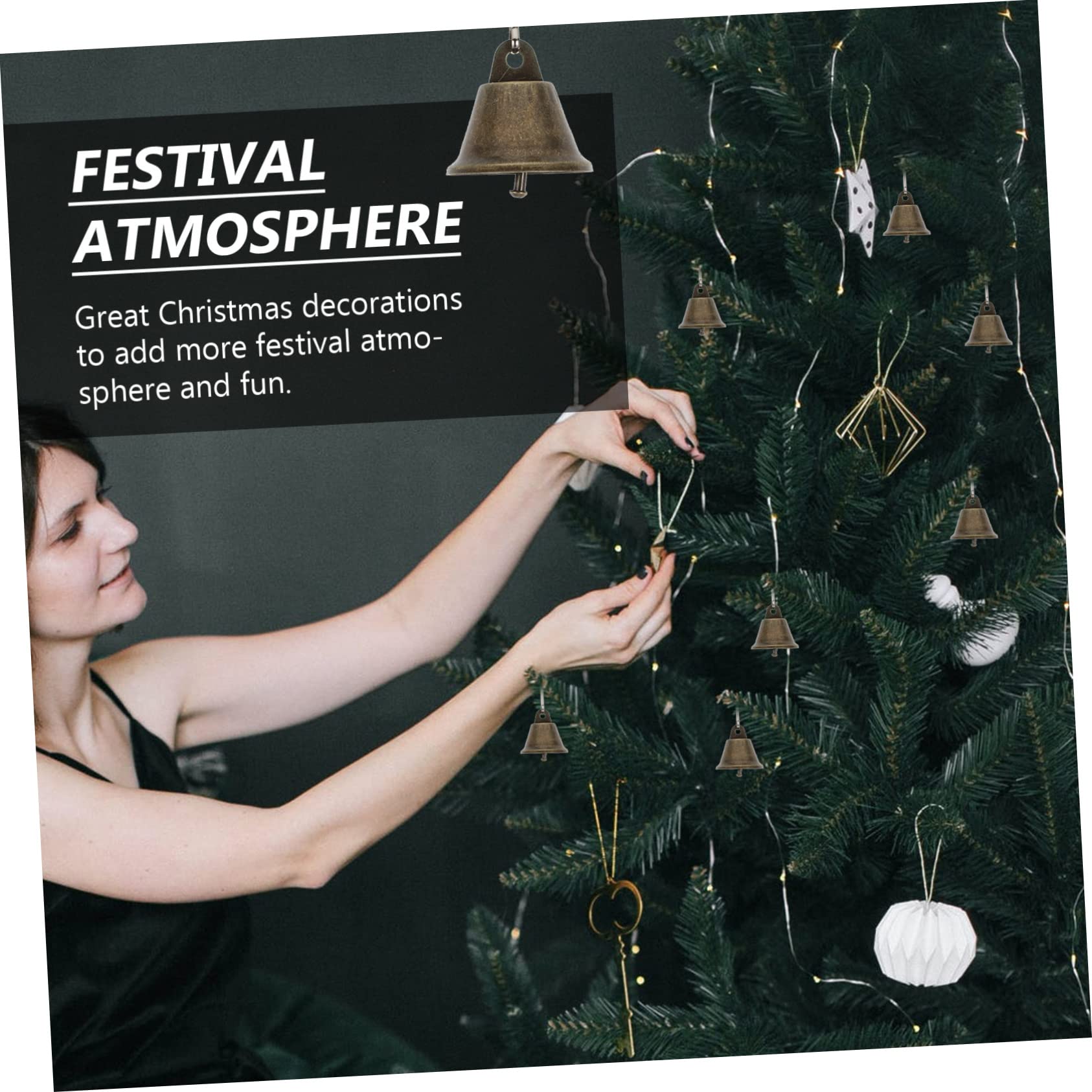 Levemolo 75pezzi Campane Decorative Di Natale Ciondoli Sospesi Per Decorazioni Festive Piccole Campane Per Addobbi Natalizi e Artigianato