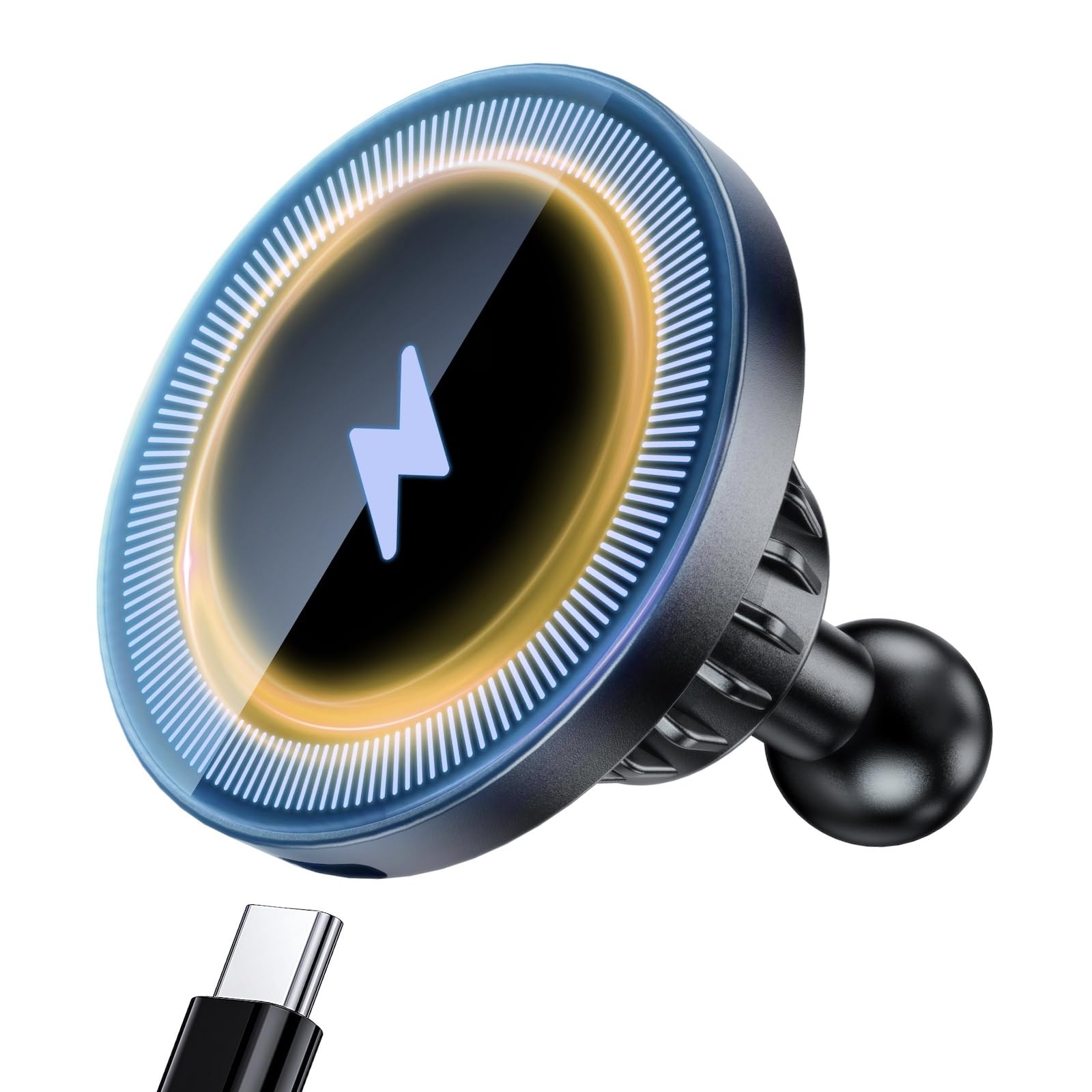 Magnetic Wireless Charging Phone Holder with 20mm Ball Mount for MagSafe Charge, [Heavy-Duty] 20mm Ball for MagSafe Charger Compatible with Bulletpoint Mounting Solutions