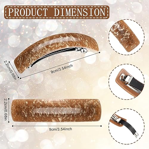 Miniatura 2 de 6 accesorios para el cabello, pasadores franceses grandes, cierres de pelo retro en 6 patrones vintage para mujer