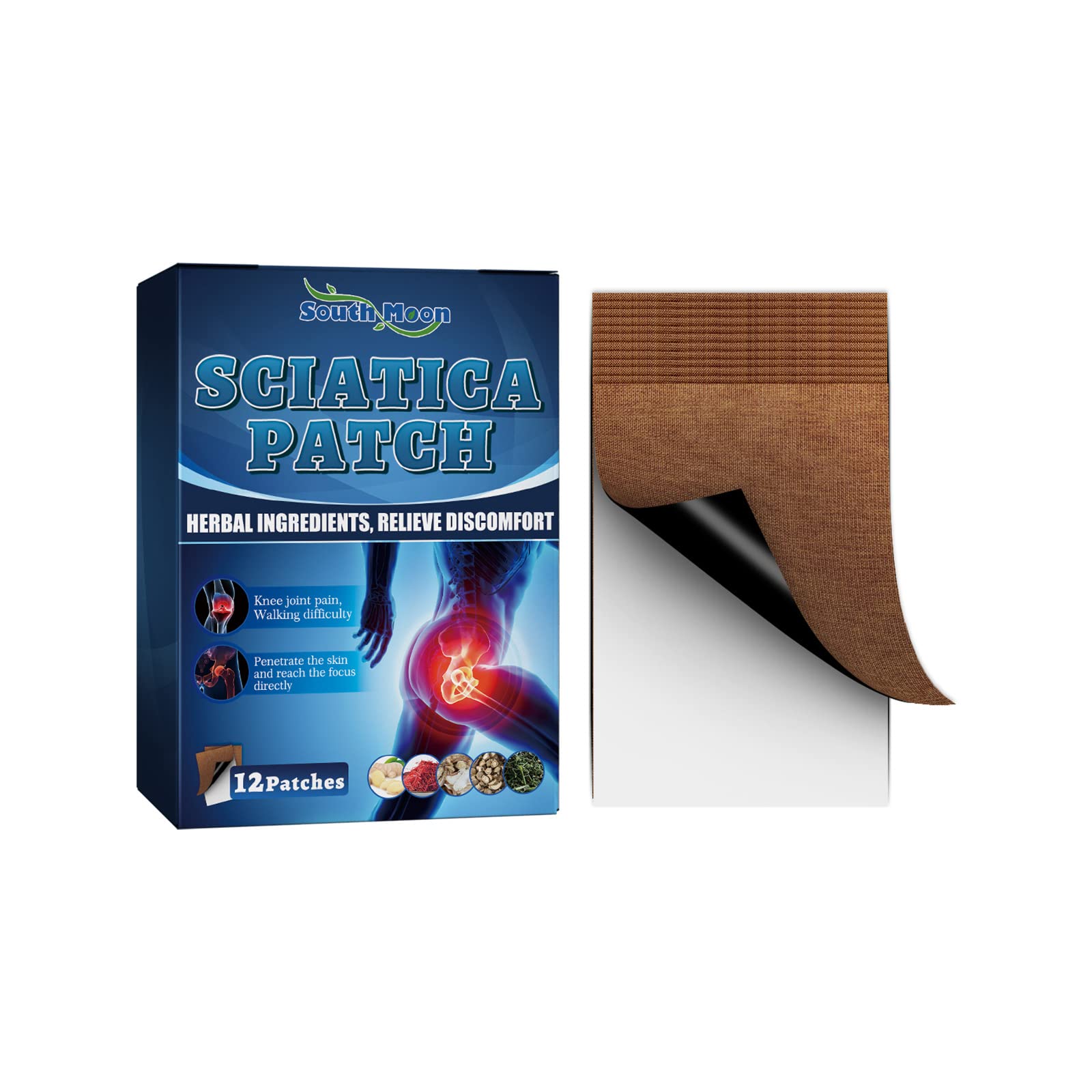 Pepisky 12patches Sciatic Nerve Relief Patches Relieve Sedentary Nerve Pain in the Knee Joint