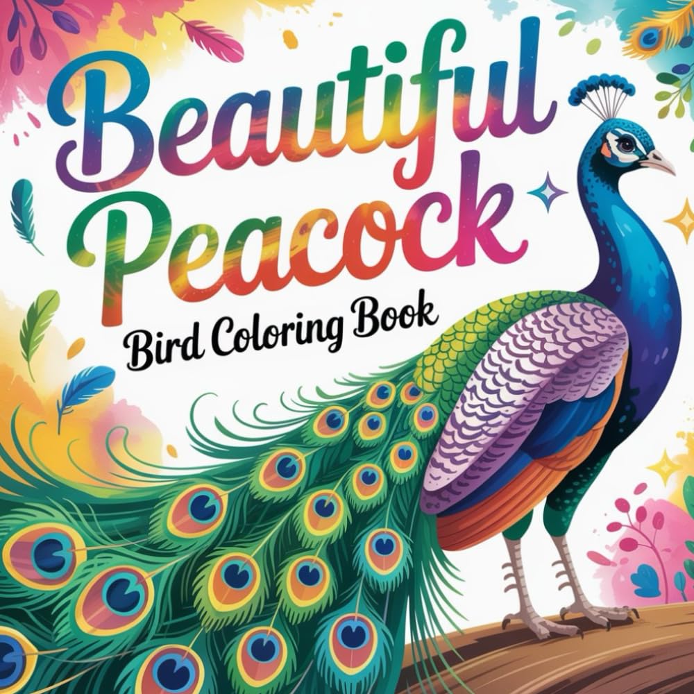 Beautiful Peacock Bird Coloring book: peacock coloring book for adults relaxation simple, peacock color book for kids stress relief easy, peacock ... coloring book for women stress relief easy