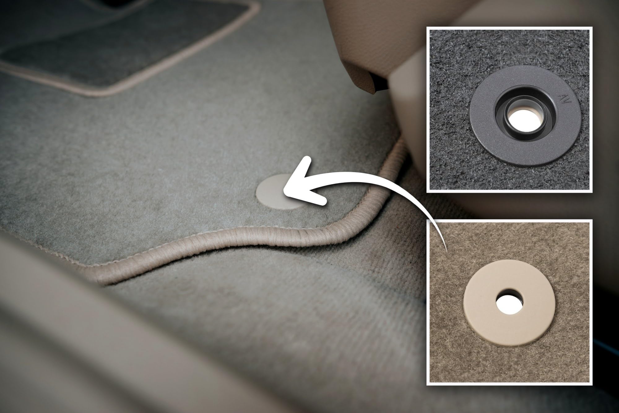Alfombrillas de Terciopelo Beige para Coche, diseñadas para: Peugeot 308 II (2013-) Combi, SW 4 Piezas