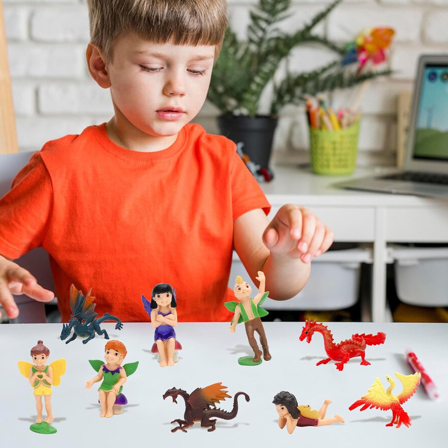 ONEST 12 Pieces Small Fairy Figurines Hand Painted Fairies Figures Miniature Fairy Garden Accessories Figurines for Decoration