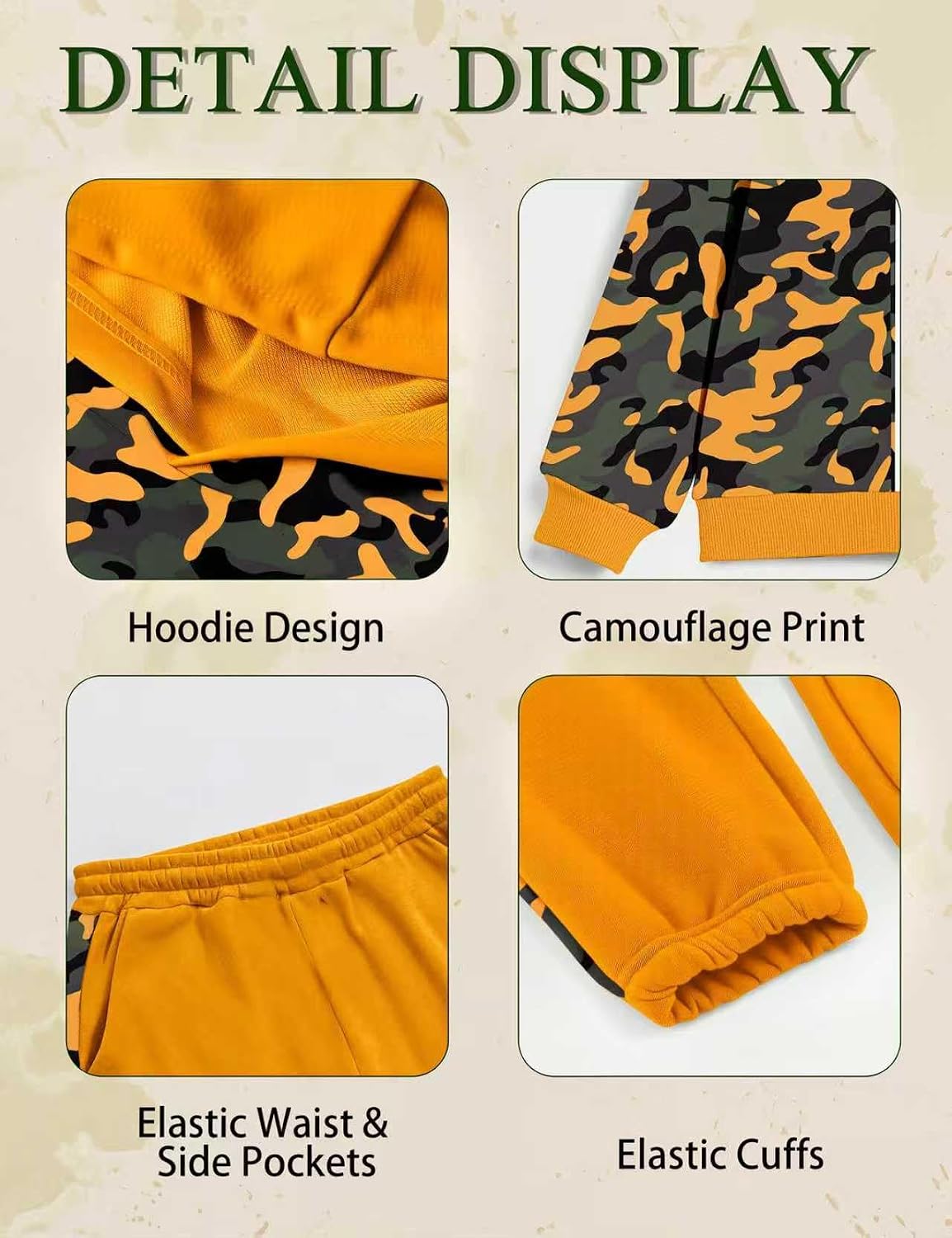 Boys Clothes Fall Winter Outfits Camouflage Long Sleeve Hoodie and Pants 2PC Kids Clothes Boys for 5-14 Years