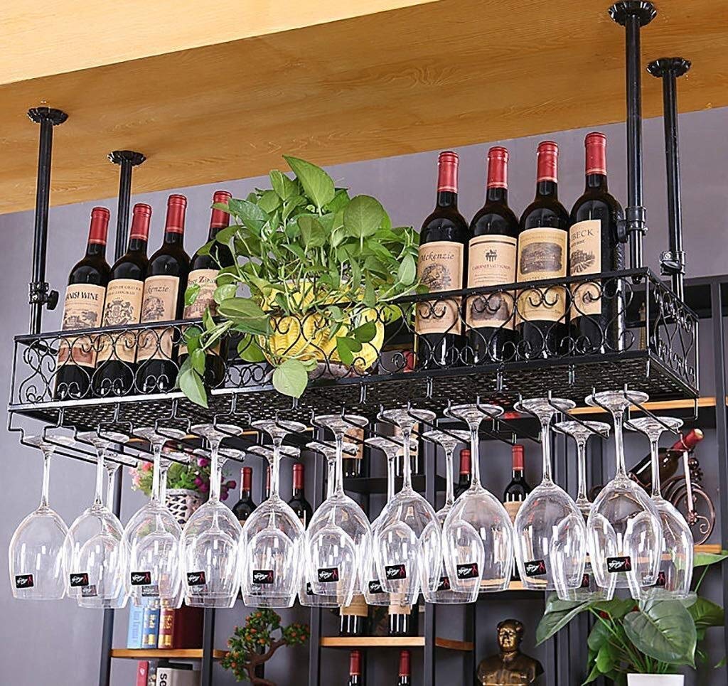 Armoire à vin suspendue européenne en fer forgé de plafond