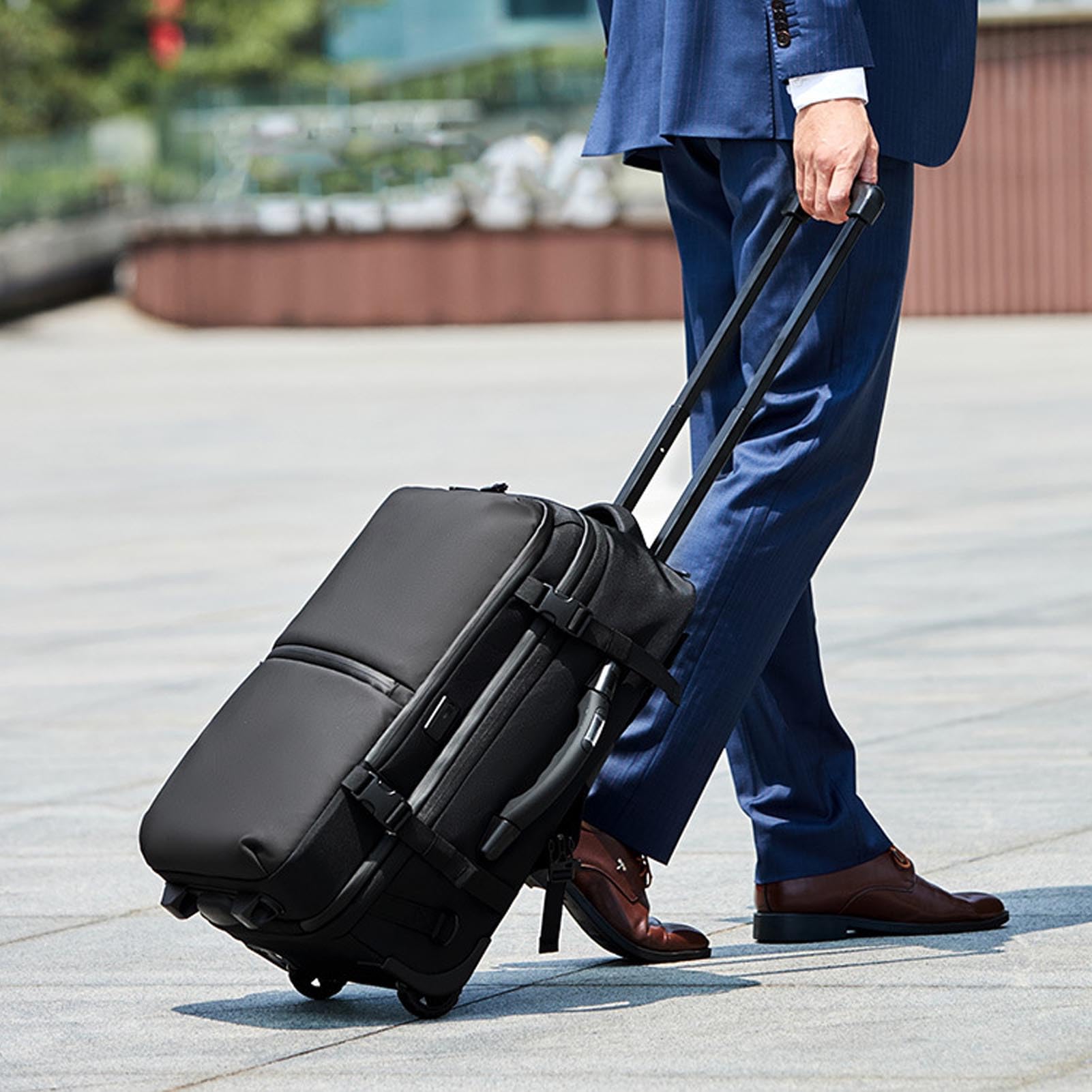 Fdit Maleta de Viaje con Ruedas Extensible Impermeable, Mochila
